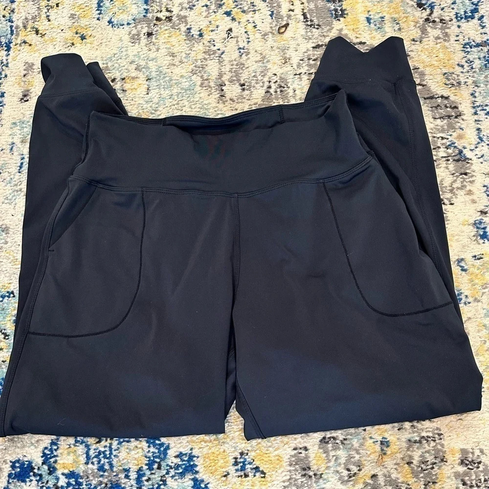 Soft Poly‎ Blend Black Cuffed Joggers XL